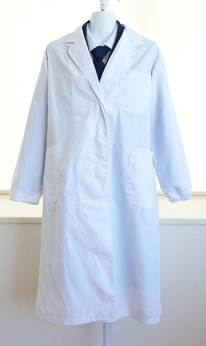  ▽京都府 京都女子中学高校 白衣（サイズF) 女子制服卒業生の保管品