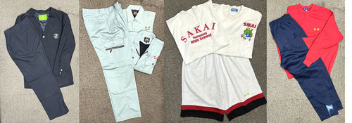  大阪府　公立　堺工科高校　男子制服（ブレザー、パンツ2種、セーター、ベスト、体操着、作業着）