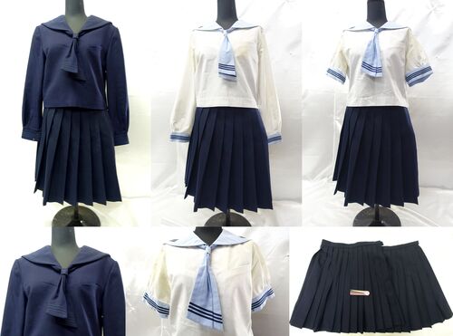 キナリ・ベージュ 岩手県 花巻市立花巻中学 中間服 セーラー服 サイズL