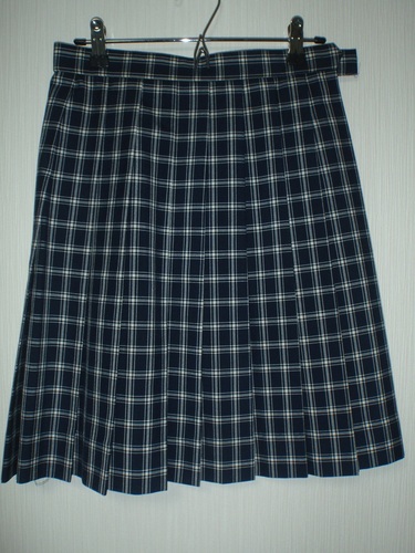 山形県 県立天童高校 女子制服 夏用スカート W63L56(L約51cm) チェック