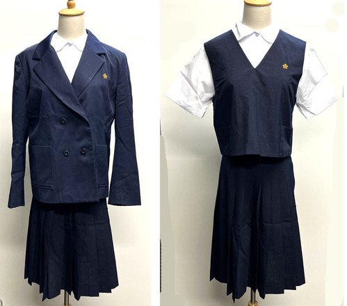  高知県 高知市立朝倉中学校制服一式(ブレザー、ベスト、半袖ブラウス×3、スカート×2)