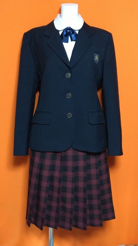 兵庫県 農業高校 制服 ブレザー チェックスカート ブラウス 冬服 セット。
