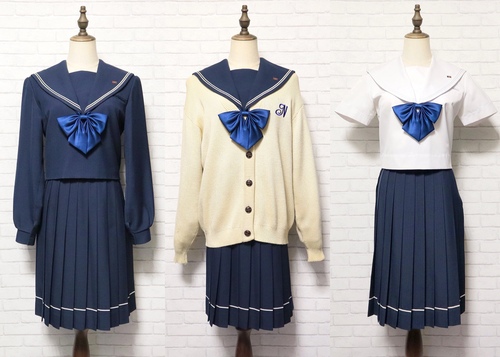 3 山梨県 駿台甲府 ブレザー(L) 夏チェック柄スカート(W66) 2枚 (検