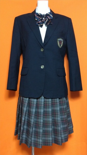東京都 立川第五中学校 制服 ブレザー  チェックスカート ブラウス 冬服 セット。