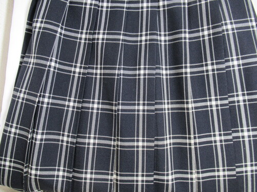 熊本県 6685　590　冬スカート MITSUTA 黒＋白 チェック柄
