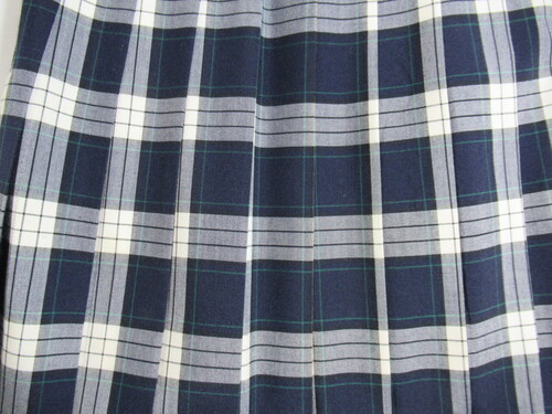 熊本県 6693　410　夏スカート MITSUTA 紺＋白＋緑 チェック柄