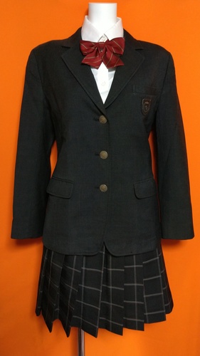 埼玉県 聖望学園中学高校 グレー制服 ブレザー。 スカート ブラウス 冬服 セット。