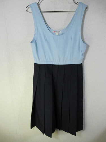 熊本県 6836　440　夏ジャンパースカート Tsuruya 水色＋紺