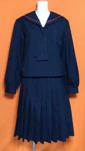 北海道 江別市立 江陽中学校 制服 セーラー スカート ネクタイ  冬服 セット。