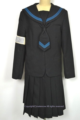  ●黒×青ライン タイ付きセーラー冬服(JNM0460)不明