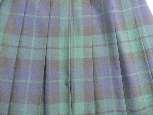 [不明] 8051　330　夏スカート HANAEMORI 緑＋紺＋黒 チェック柄