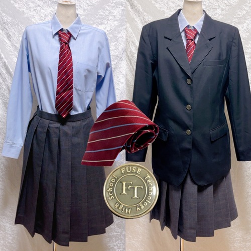 大阪府 大阪府立布施工科高等学校　旧制服　今は出回ってないです。　ゆったりサイズ　紬織の様な和風スカート