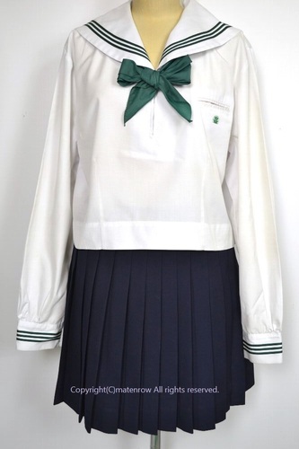  ●大size 埼玉県立 秩父高等学校 緑ラインセーラー中間服