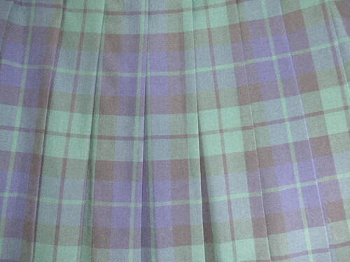 [不明] 8548　340　夏スカート HANAEMORI 緑＋紺＋黒 チェック柄