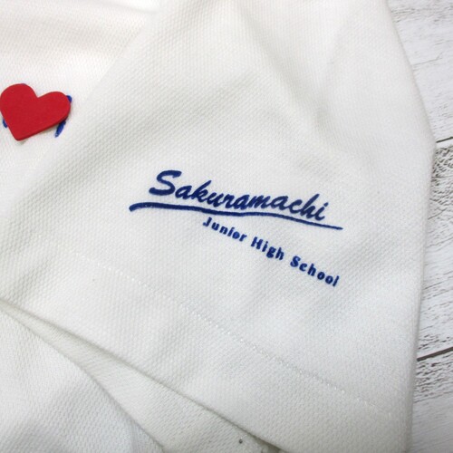 [不明] 桜町中学校 体操服 半袖 Tシャツ ネーム刺しゅうあり x0266