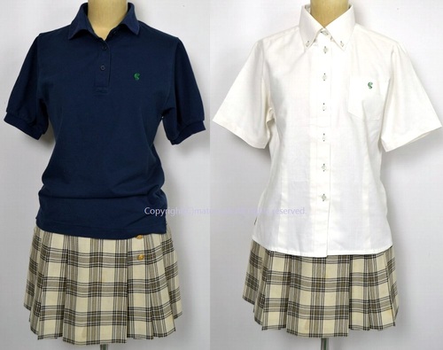 ●東京都 中央大学杉並高等学校 夏服 紺ポロシャツ 裏地付き