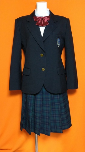 [通信制] クラーク記念国際高等学校 美品 大きいサイズ制服 ブレザー スカートブラウス リボン  冬服セット。 