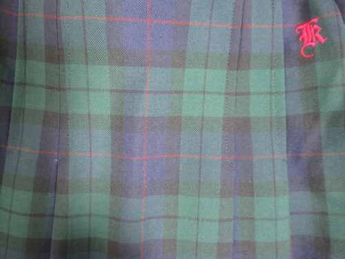[不明] 9516　350　冬スカート PrimaryTOMBOW 紺＋黒＋緑 チェック柄