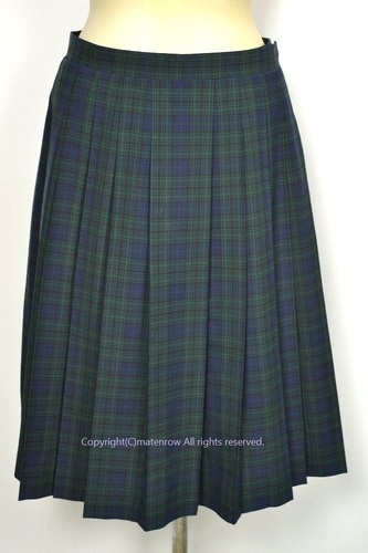  ●大size W80 東京都 緑系チェック柄夏スカート