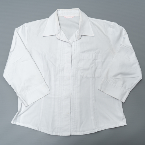 愛知県 岡崎北高等学校 夏服(白色 ブラウス タック付きシャツ 半袖)