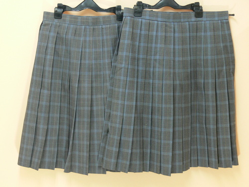 大阪府 ｓ65　大阪市立高校　夏・冬のスカート　チェック柄　格子柄　プリーツスカート　大きいサイズ