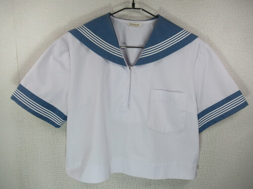 熊本県 0582　200　八代第四中学 夏セーラー上着 水色襟