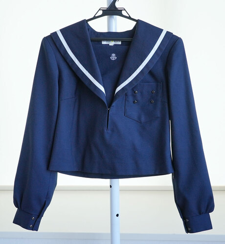  ▽愛知県 高浜市立南中学校 冬服セーラー服 （サイズA60）女子制服卒業生の保管品