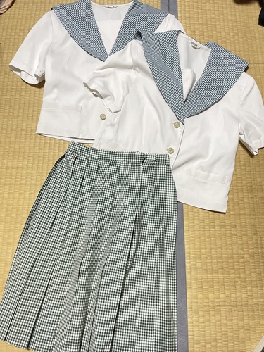 岡山県 岡山//就実高校/夏服/セーラー服/制服/シャツ/ブラウス/スカート/セットアップ/森英恵/ハナエモリ