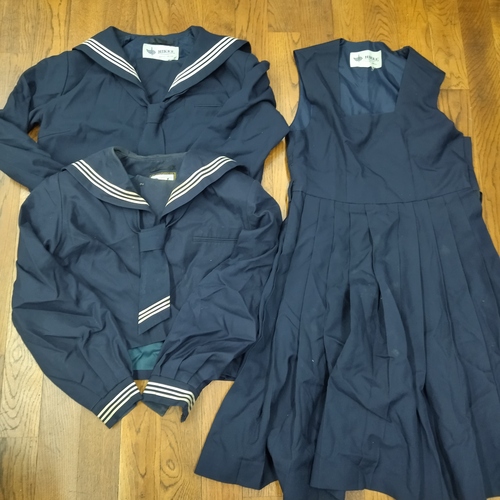 [不明] 学校名不明　冬用セーラー服・ジャンパースカート　計3枚　【K328】