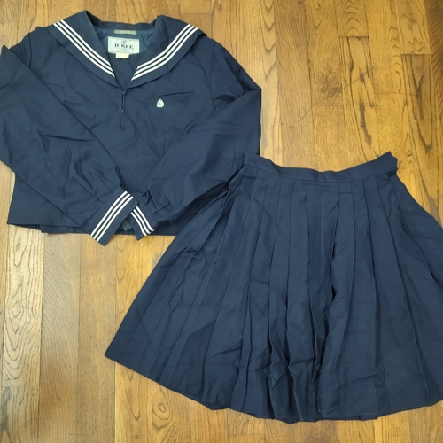 埼玉県 松山女子高校　冬物セーラー服・スカート　計2枚　【K352】