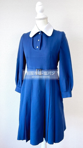 福岡県 明治学園中学校　冬服セット　紺色ジャンパースカート　旧モデル