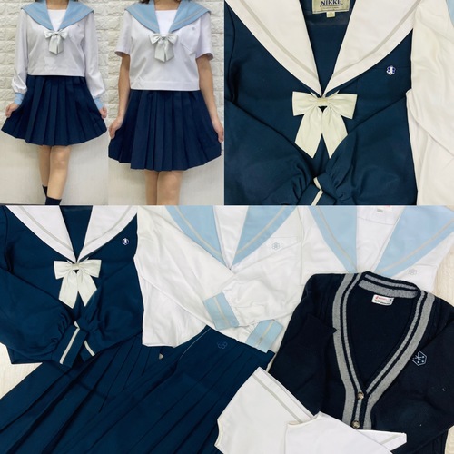 新品★HANAE MORIデザイン　白い制服155Aと箱ひだスカート　W60cm　×　57cm 新品新品☆HANAE MORIデザイン 白い制服155Aと箱ひだスカート W60cm