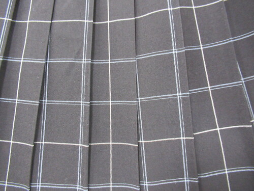 [不明] 1873　400　夏スカート CHOUETTENANA 黒＋水色＋白チェック柄