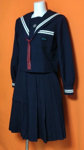 熊本県 玉陵中学校  セーラー スカート  冬服 セット。