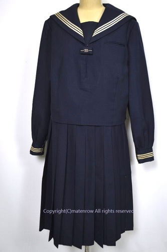  ●大size 170A w82 神奈川県 川崎市立向丘中学校 セーラー冬服