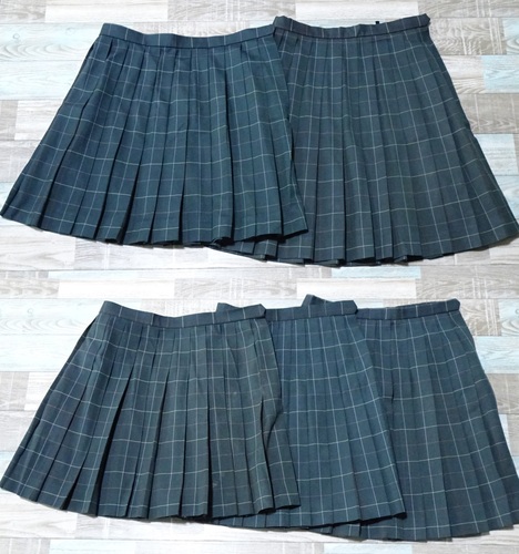 [不明] 6-40☆KANKO☆チェックの冬夏スカート5枚セット　難ありMIX