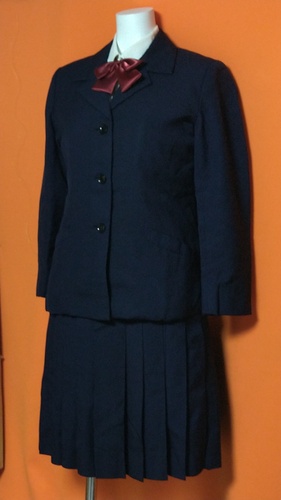 神奈川県 女子制服 ブレザー ジャンパースカート ブラウス リボン 不明冬服。