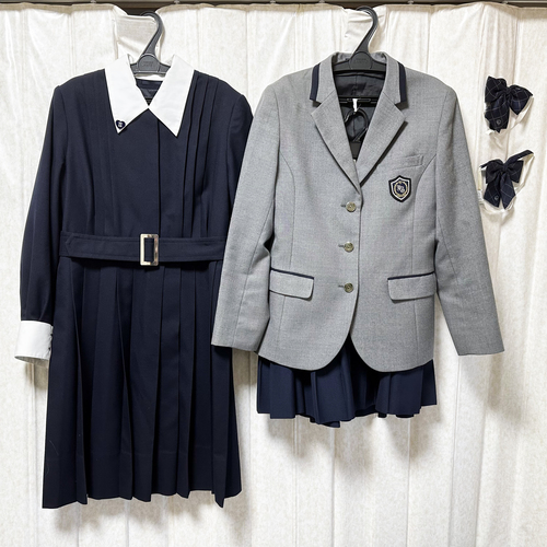 東京都 山脇学園　高校中学　制服一式　リボンタイ2種、学年章、リュックサック付き