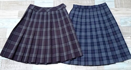 [不明] 9-184☆TOMBOW☆チェックの夏スカートMIX2枚セット
