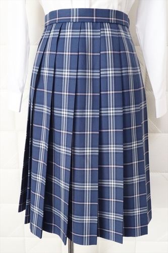 [不明] KANKO カンコー 中学 高校 女子 制服 冬服 チェック スカート 青 ピンク