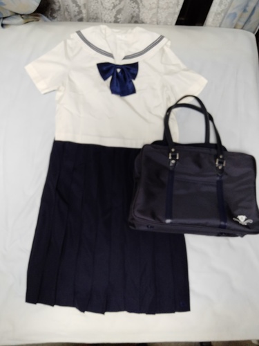 福岡県 大きいサイズ　博多女子高校　夏セーラー服175A　ジャンパースカート175A