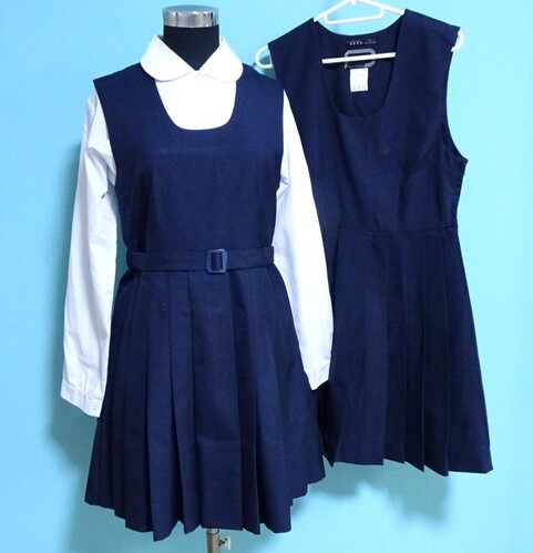 奈良県 10-12☆冬夏ジャンパースカートセット　冬ベルト付　サイズ160A