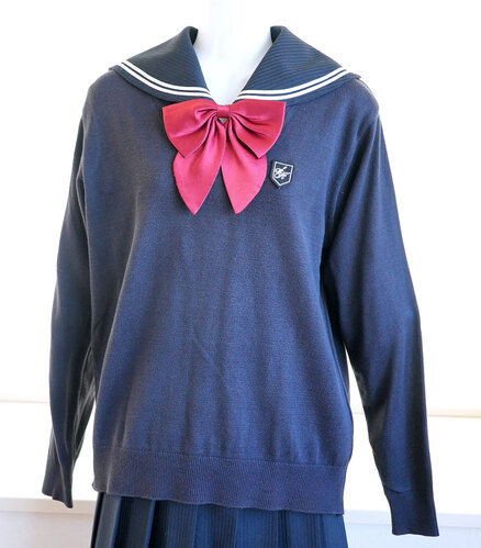  ▽埼玉県 栄東中学校 セーター(サイズL相当) その1 女子制服卒業生の保管品