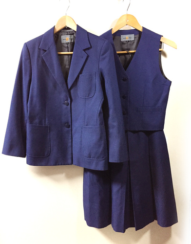 7 B体 千葉県 小金高校 セーラーブレザー(170B) 冬＆夏チェック柄スカート(W75) (検 セーラー服 中学 女子校 制服 学生服 附属 JK JC 県立