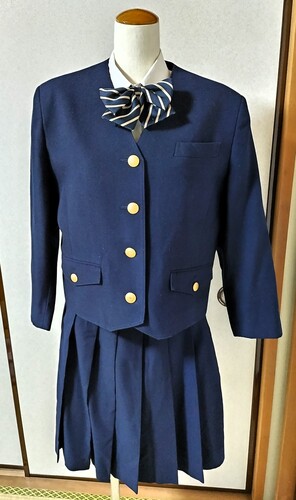 広島県 私立 安田女子 中学 高校 制服 冬用５点セット ブレザー大きめサイズ