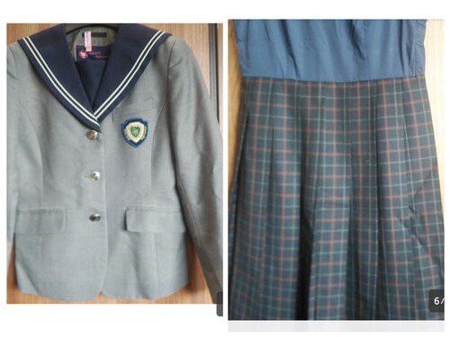 福岡県 精華女子高校　冬服セーラーブレザー上下セット　小さめサイズ