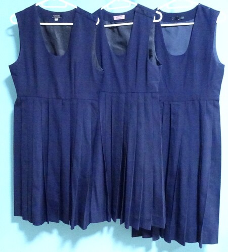 熊本県 2-112☆ジャンパースカート3枚セット　紺色