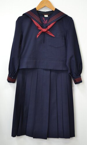 東京都 雙葉小学校 セーラー中間服 赤ライン 合服