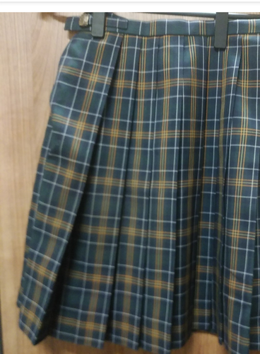 大阪府 園田学園　スカート単品 小さめサイズ  裏地付きチェックスカート 業者クリーニング済み