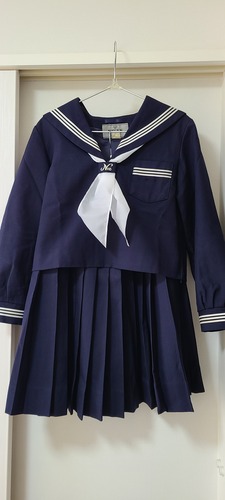 兵庫県 兵庫県灘中学校 セーラー服 スカート スカーフ 3点セット  上着のみ指定品大きいサイズ  